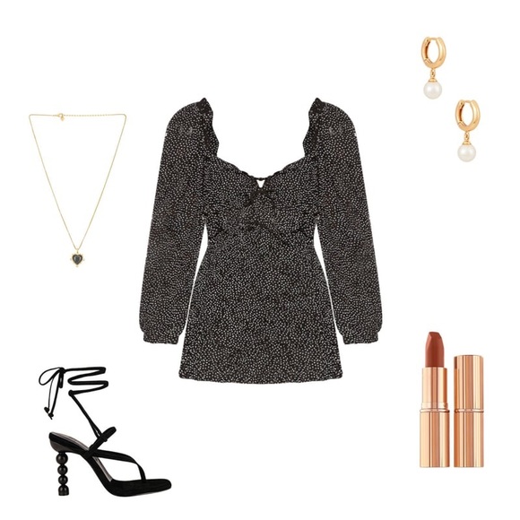 For Love & Lemons Lelia Mini Dress in Black Size XS New with tag - Picture 5 of 16